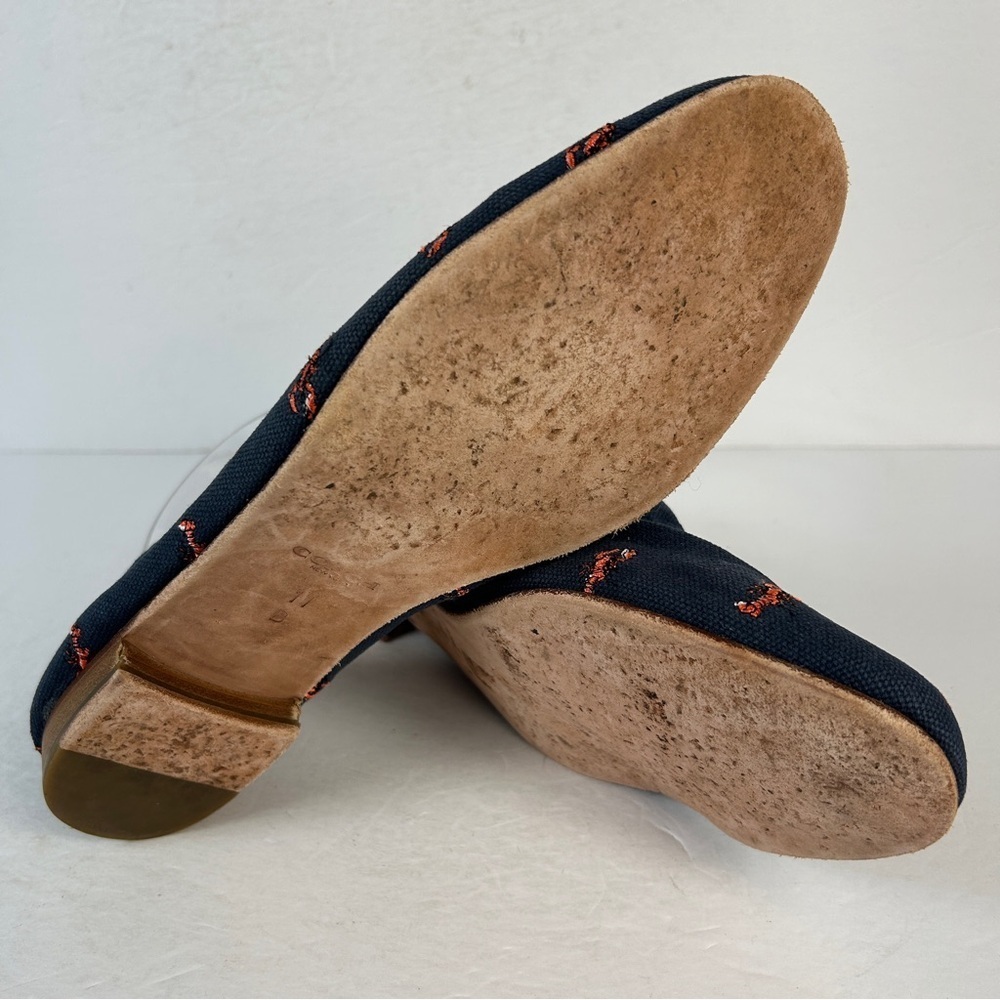 Coach Navy and Orange Patterned Women’s Loafers 11B - Picture 9 of 10